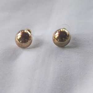 Gold stud ball earrings